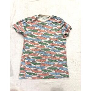 Cedar Wood State Mens Vintage‎ Classic Car Print T-Shirt Multi Color Retro Small